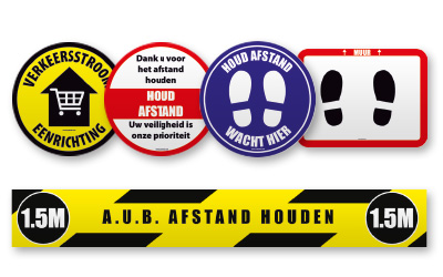 Floor stickers, Floor marking &amp; Floor signs | Corona/COVID-19 prevention